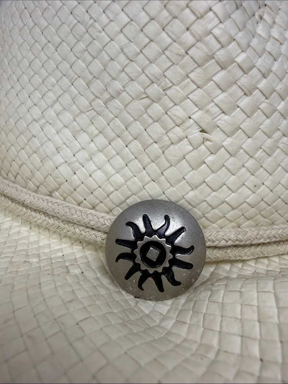 Scala Western Sun Hat Natural Fiber Ivory Concho Coastal Cowgirl boho Festival